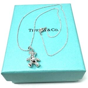 Authentic Tiffany & Co.Teddy Bear  Charm Necklace.